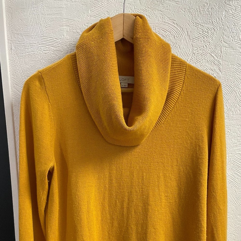 Loft Women's Gold Cowl Neck Tunic, Size Medium